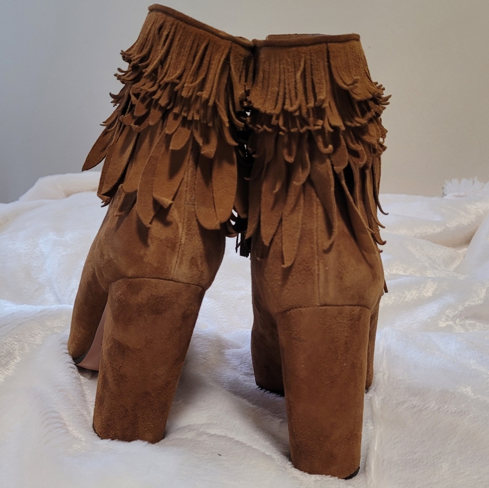 Aquazzura Brown Suede Heeled Boots - Picture 3 of 4